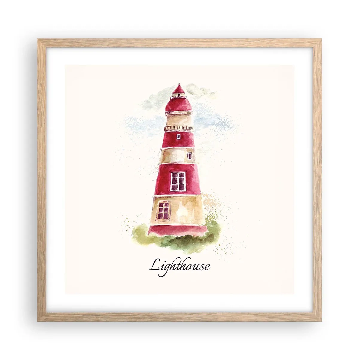 Poster in light oak frame - Around It the Weather Is Always Nice - 50x50 cm