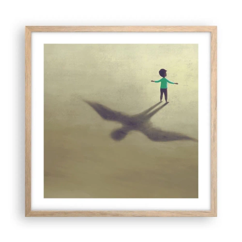 Poster in light oak frame - Hero of the Future - 50x50 cm