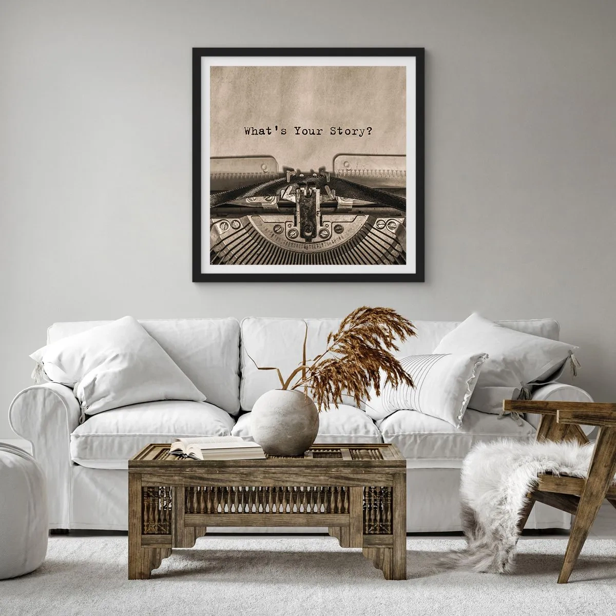 Poster in black frame - Tell Me - 50x50 cm