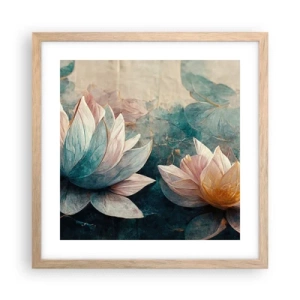 Poster in light oak frame - Stars of the Lake - 40x40 cm