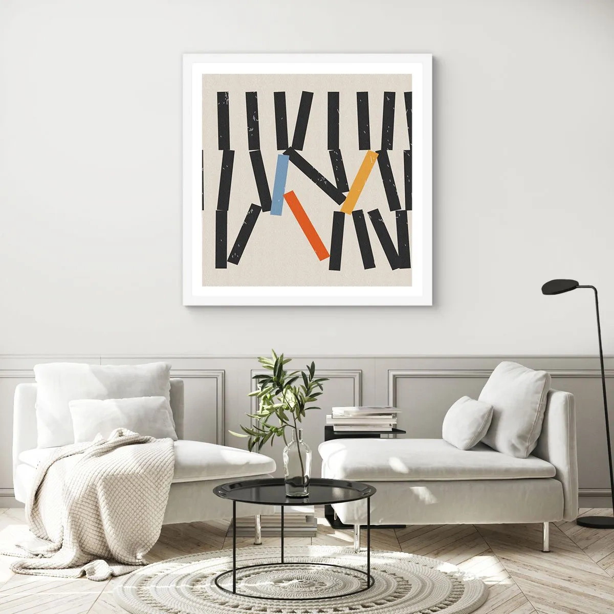 Poster in white frmae - Domino - Composition - 50x50 cm
