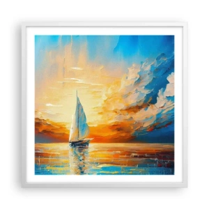 Poster in white frmae - Sailing in Gold - 60x60 cm