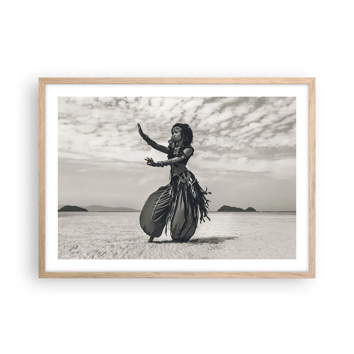 Poster in light oak frame - Dance of Southern Islands - 70x50 cm