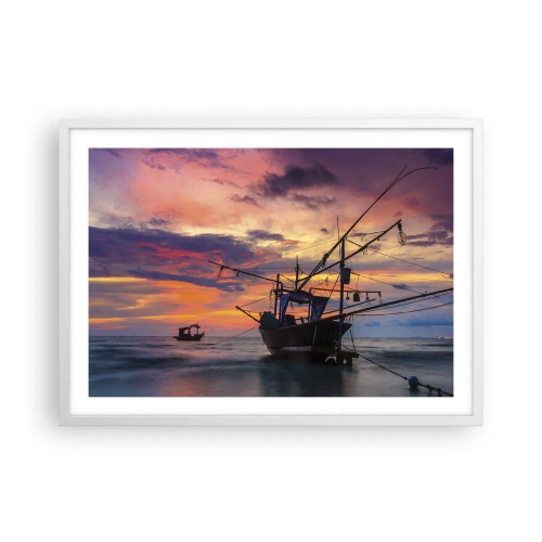 Poster in white frmae - Exotic Evening - 70x50 cm