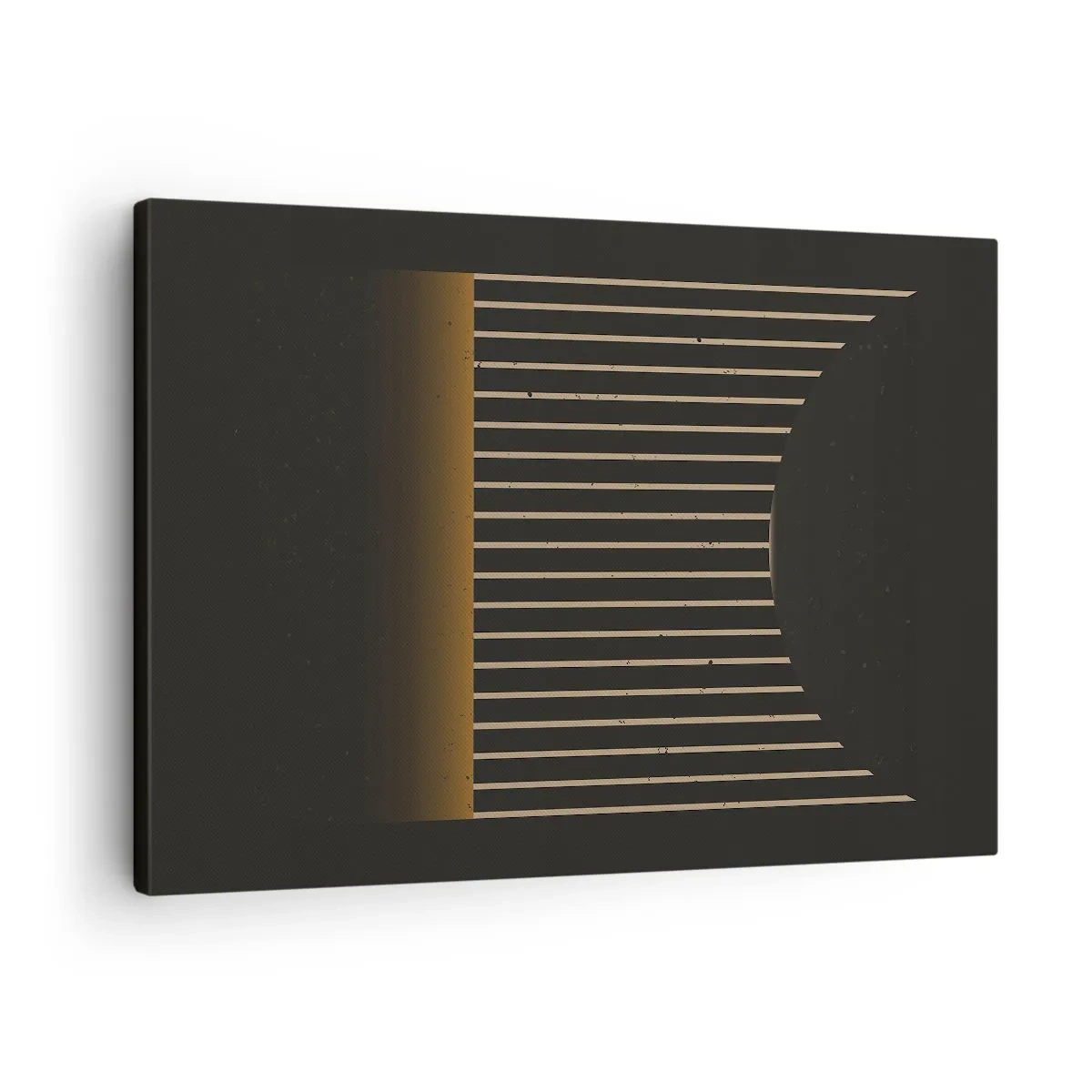 Canvas picture - Geometric pattern with stripes on a dark background - 70x50cm - Investigating Darkness - Modern wall decoration for the living room and bedroom ARTTOR