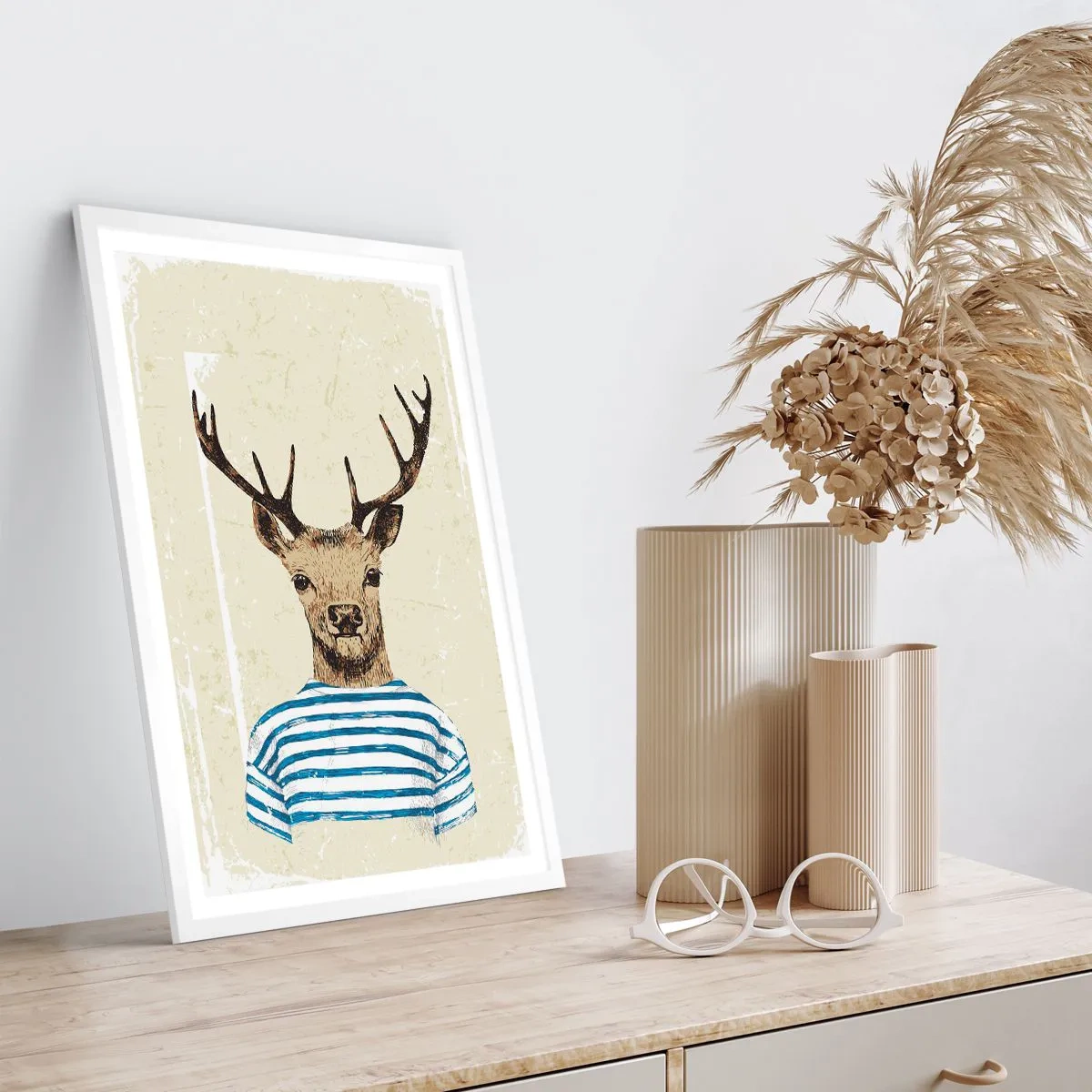 Poster in white frmae - Becaue I Like Striped T-Shirts - 30x40 cm