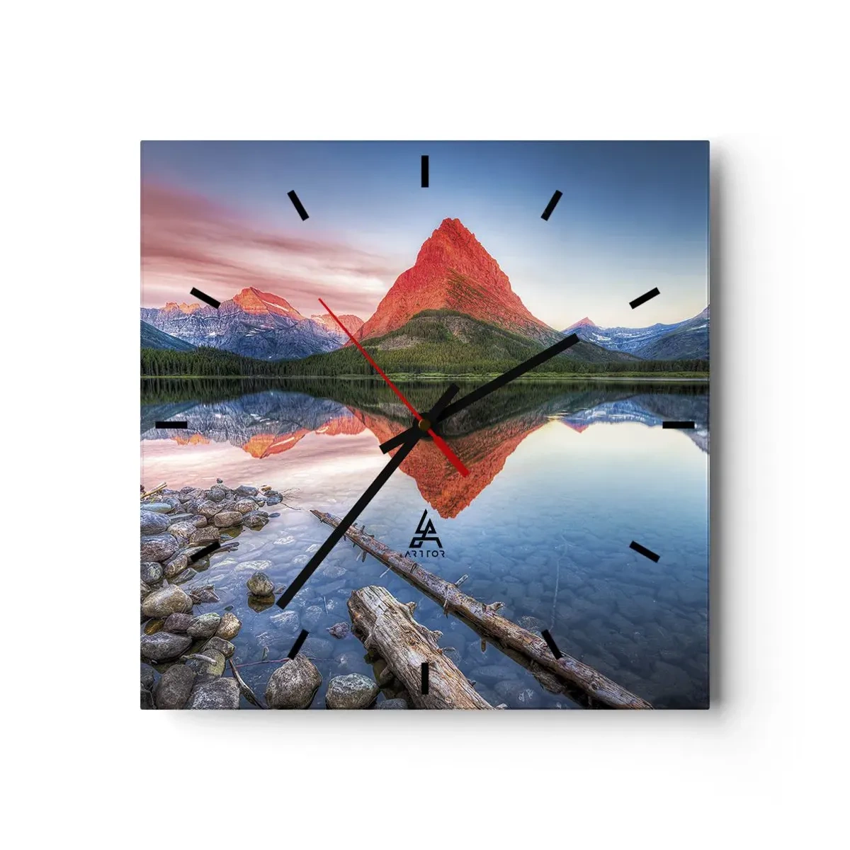 Wall clock - Clock on glass - Heat and Cold - 30x30 cm