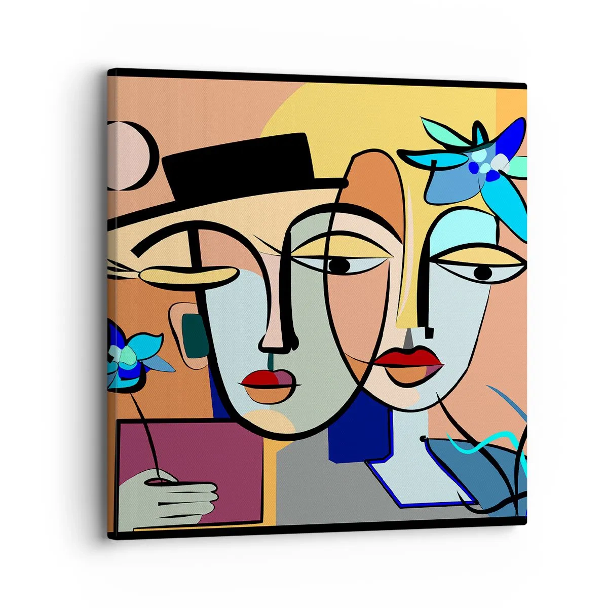 Canvas picture - Rendez-vous Picasso Style - 30x30 cm