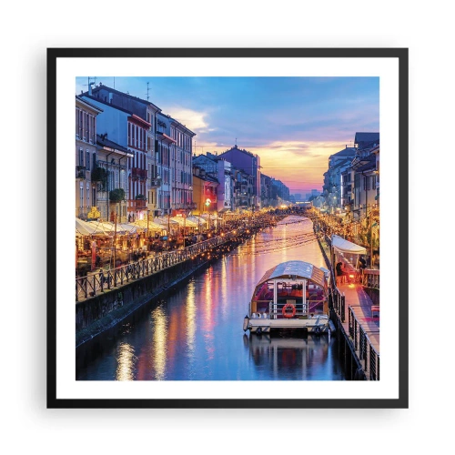 Poster in black frame - Evening of Light and Fun - 60x60 cm
