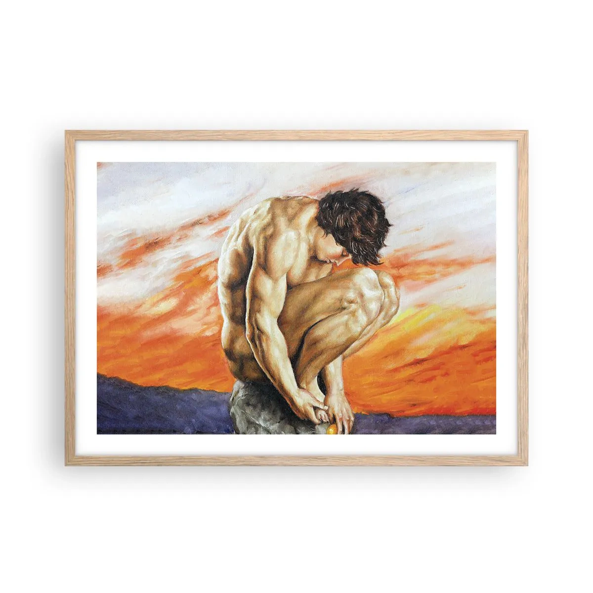 Poster in light oak frame - Submerged in Himself - 70x50 cm