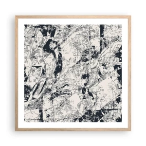 Poster in light oak frame - Infilitration of Opposites - 60x60 cm