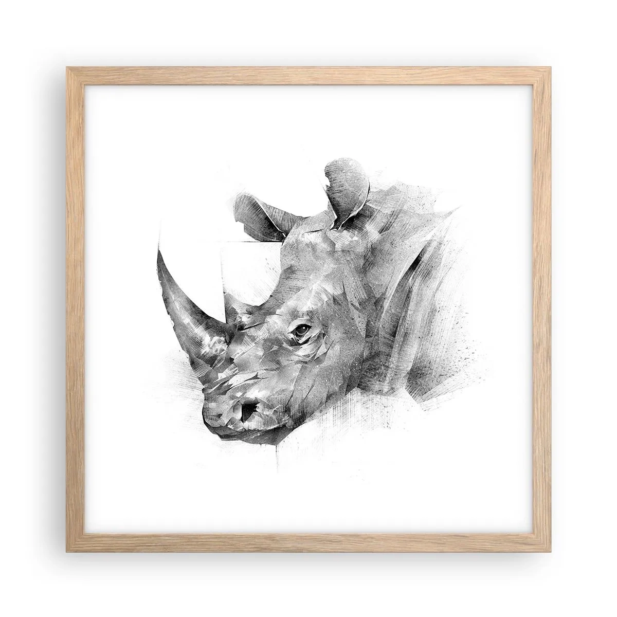 Poster in light oak frame - African Portrait - 40x40 cm