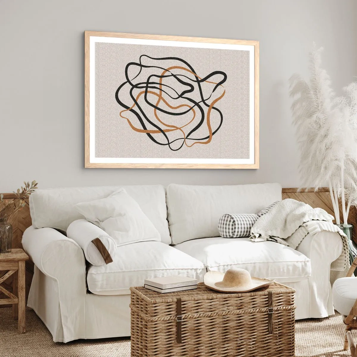 Poster in light oak frame - Everything Is Tangled UP - 40x30 cm