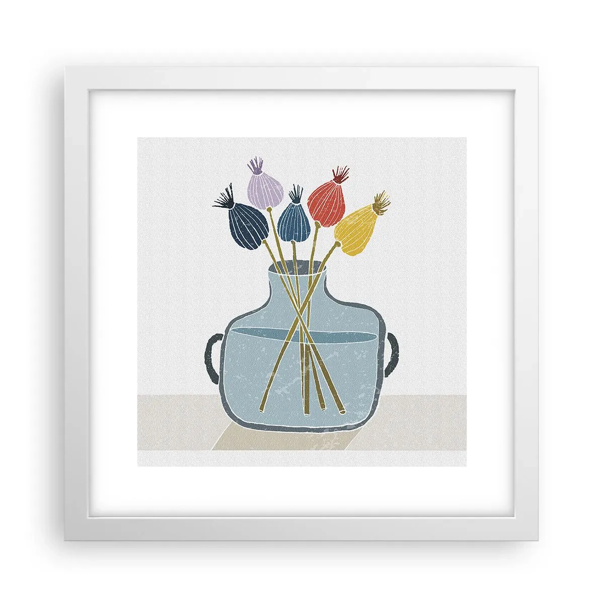 Poster in white frmae - As Quiet as Poppies - 30x30 cm