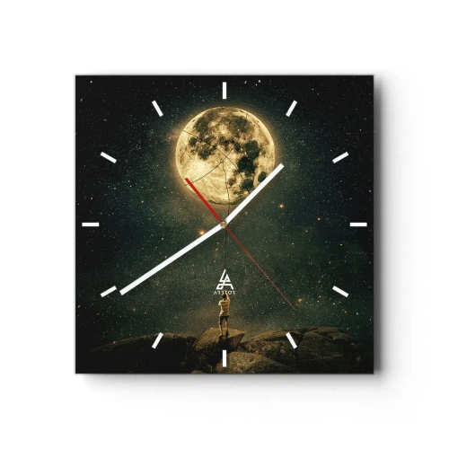Wall clock - Clock on glass - One that Stole the Moon - 30x30 cm