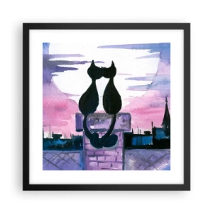Poster in black frame - Rendezvous under the Moon - 40x40 cm