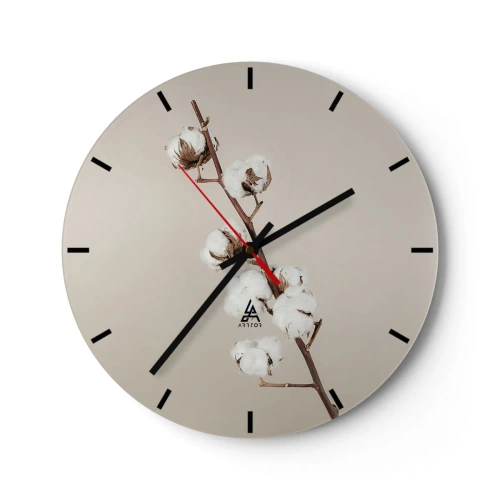 Wall clock - Clock on glass - At the Heart of Softness - 40x40 cm