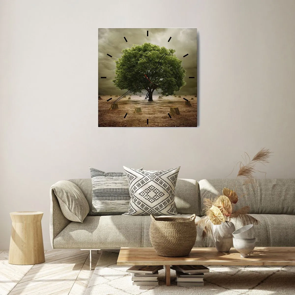 Wall clock - Clock on glass - Entire Hope - 30x30 cm