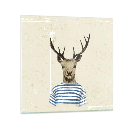 Glass picture - Becaue I Like Striped T-Shirts - 40x40 cm