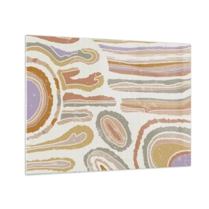 Glass picture - Colorful abstract forms resembling mineral cross-sections - 70x50cm - Colourful Cross-Sections - Modern wall decoration for the living room and bedroom ARTTOR