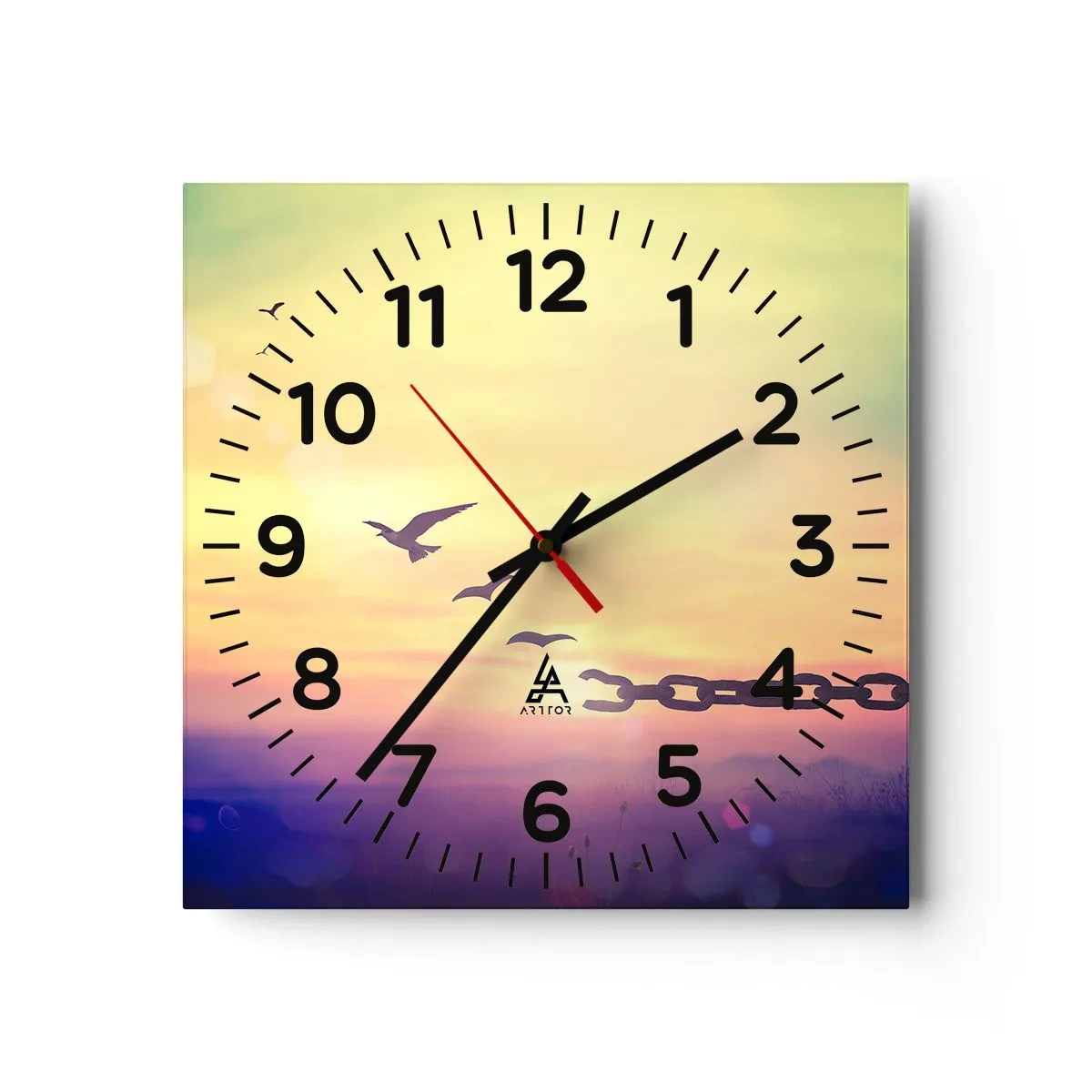 Wall clock - Clock on glass - Victory of Freedom - 40x40 cm