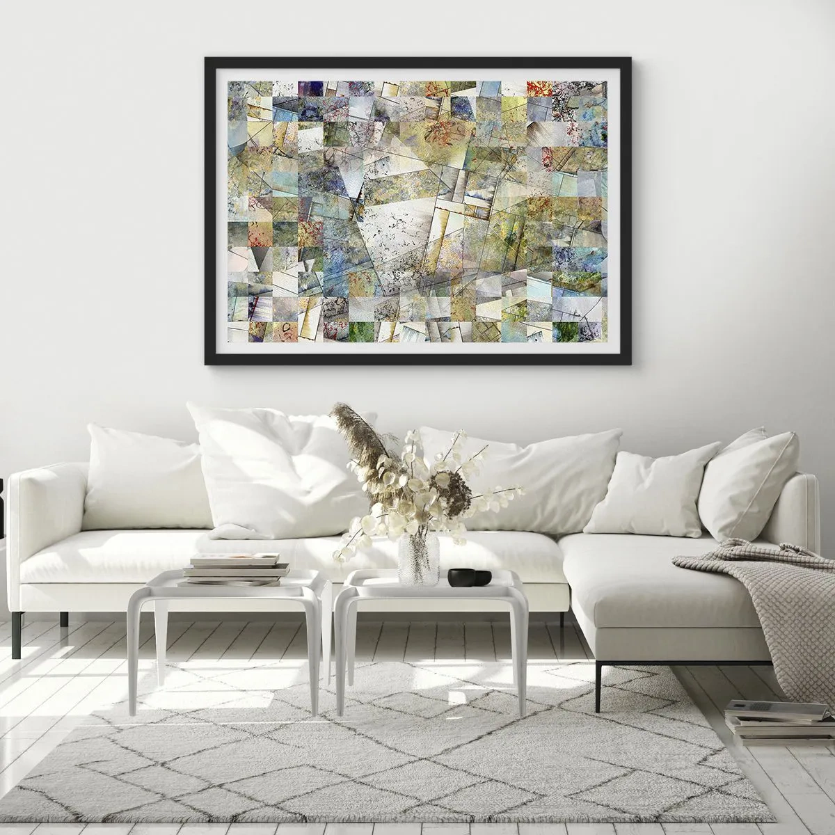 Poster in black frame - Geometric Reshuffling - 50x40 cm