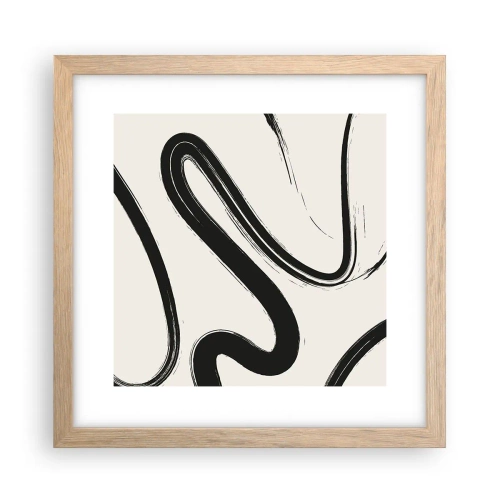 Poster in light oak frame - Black and White Fancy - 30x30 cm