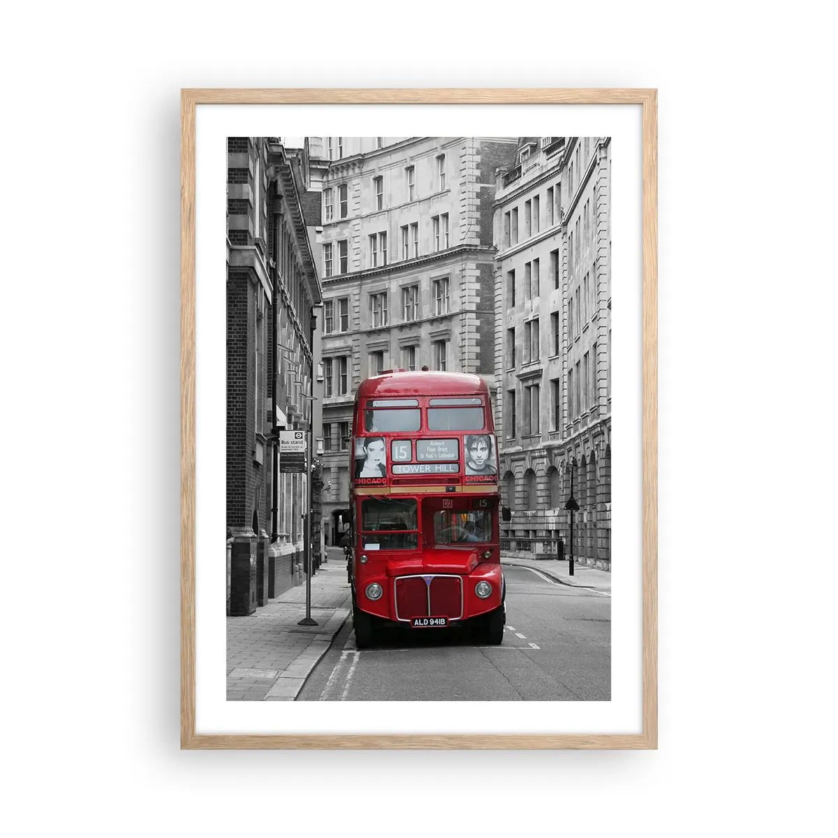 Poster in light oak frame - Routine Doesn't Have to Be Grey - 50x70 cm