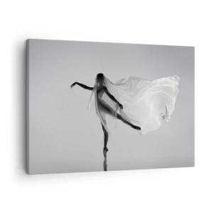 Canvas picture - A dancer in an ethereal pose with flowing fabric - 70x50cm - Lightness and Grace - Modern wall decoration for the living room and bedroom ARTTOR