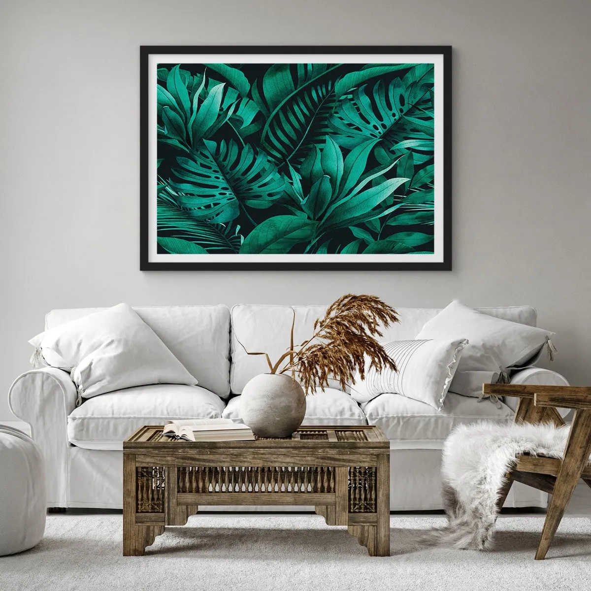 Poster in black frame - Depth of Tropical Green - 91x61 cm