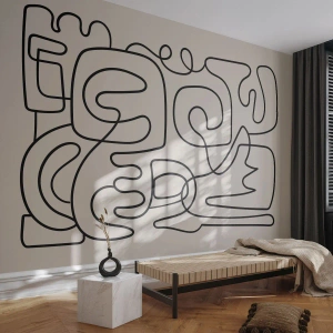 Self-Adhesive Photo Wallpaper Deluxe Sticker - Tracing - Abstraction, Piece, Lineart - 100x70 cm