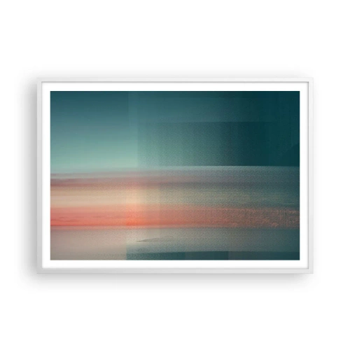 Poster in white frmae - Abstract: Light Waves - 100x70 cm