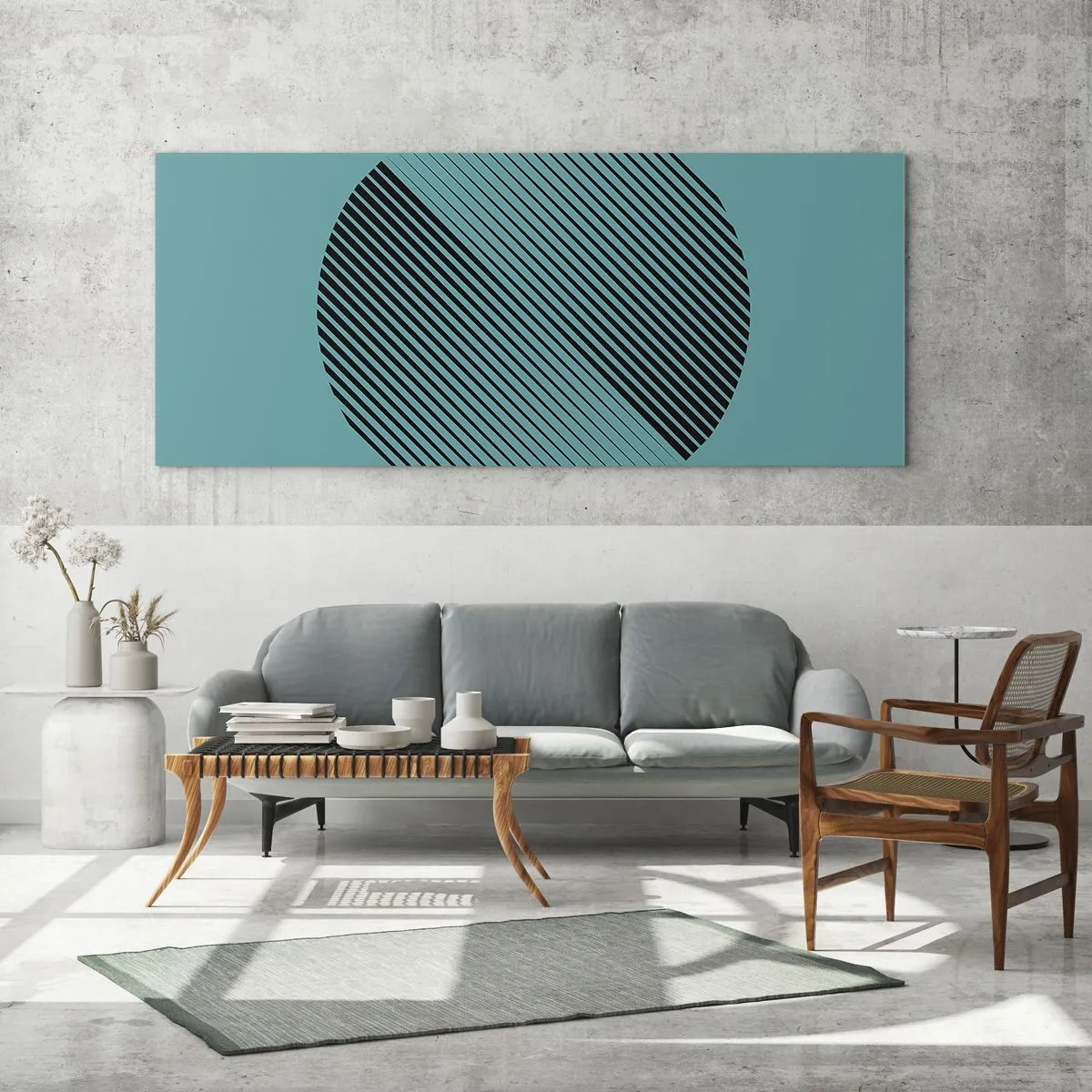 Glass picture - Circle - Geometrical Variation - 160x50 cm