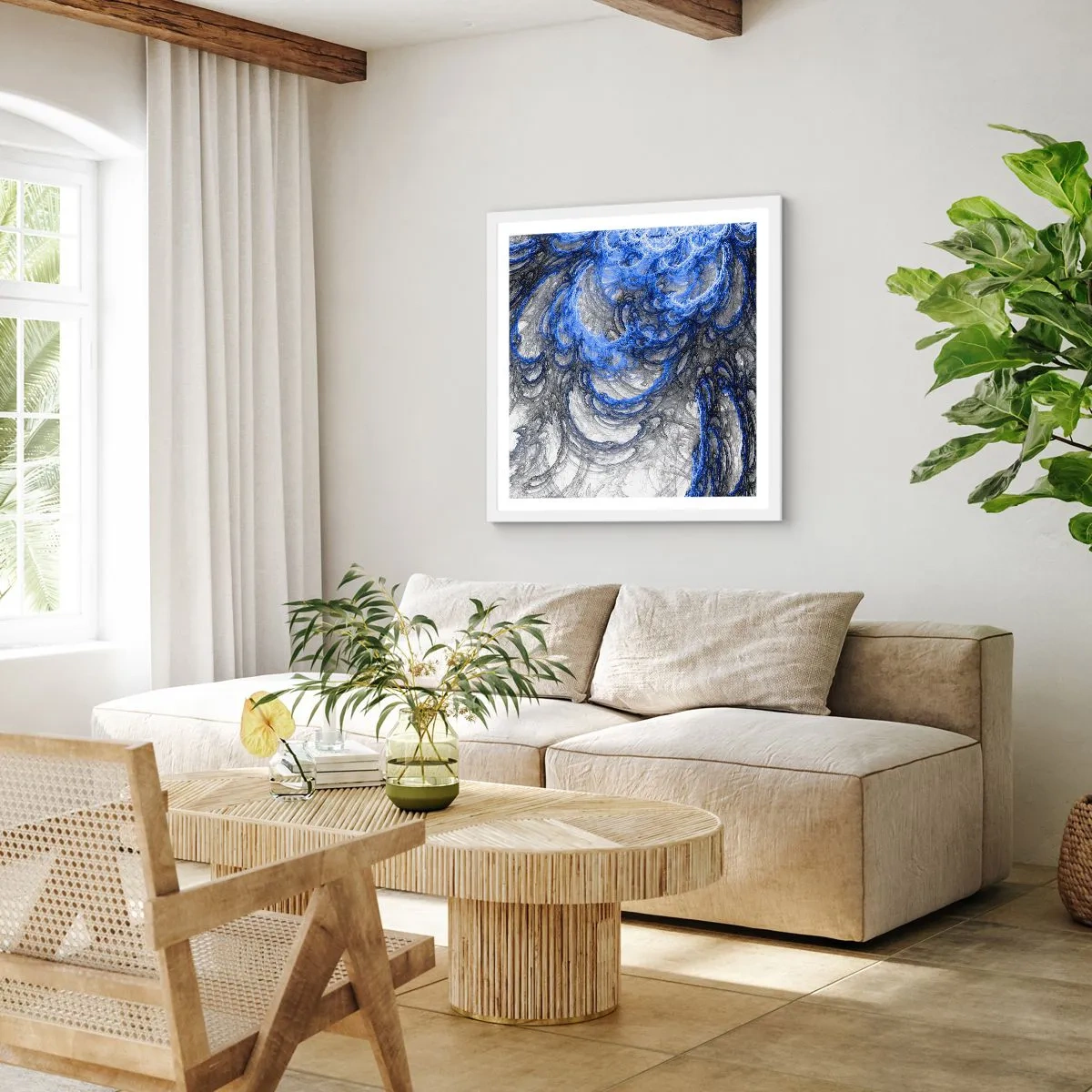 Poster in white frmae - Birth of a Wave - 50x50 cm