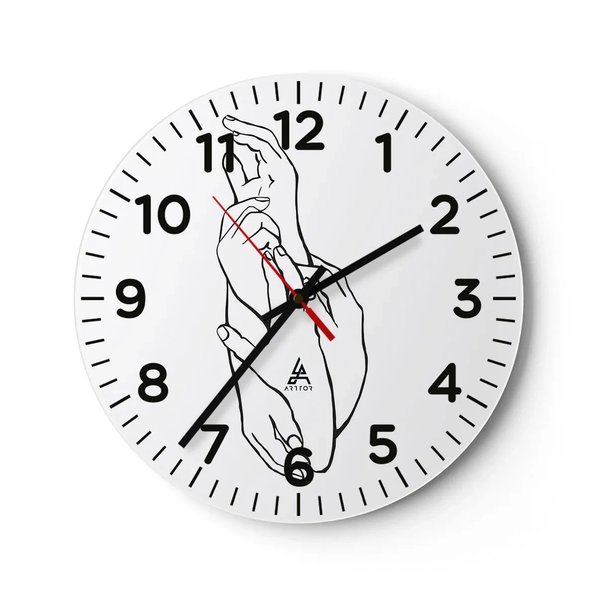 Wall clock - Clock on glass - Good Touch - 40x40 cm