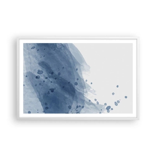 Poster in white frmae - Blue Tulle - 91x61 cm
