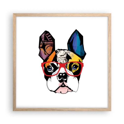 Poster in light oak frame - Intellectual - 50x50 cm