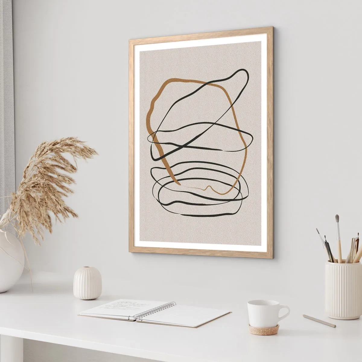 Poster in light oak frame - Composition - Dance of Possession - 70x100 cm