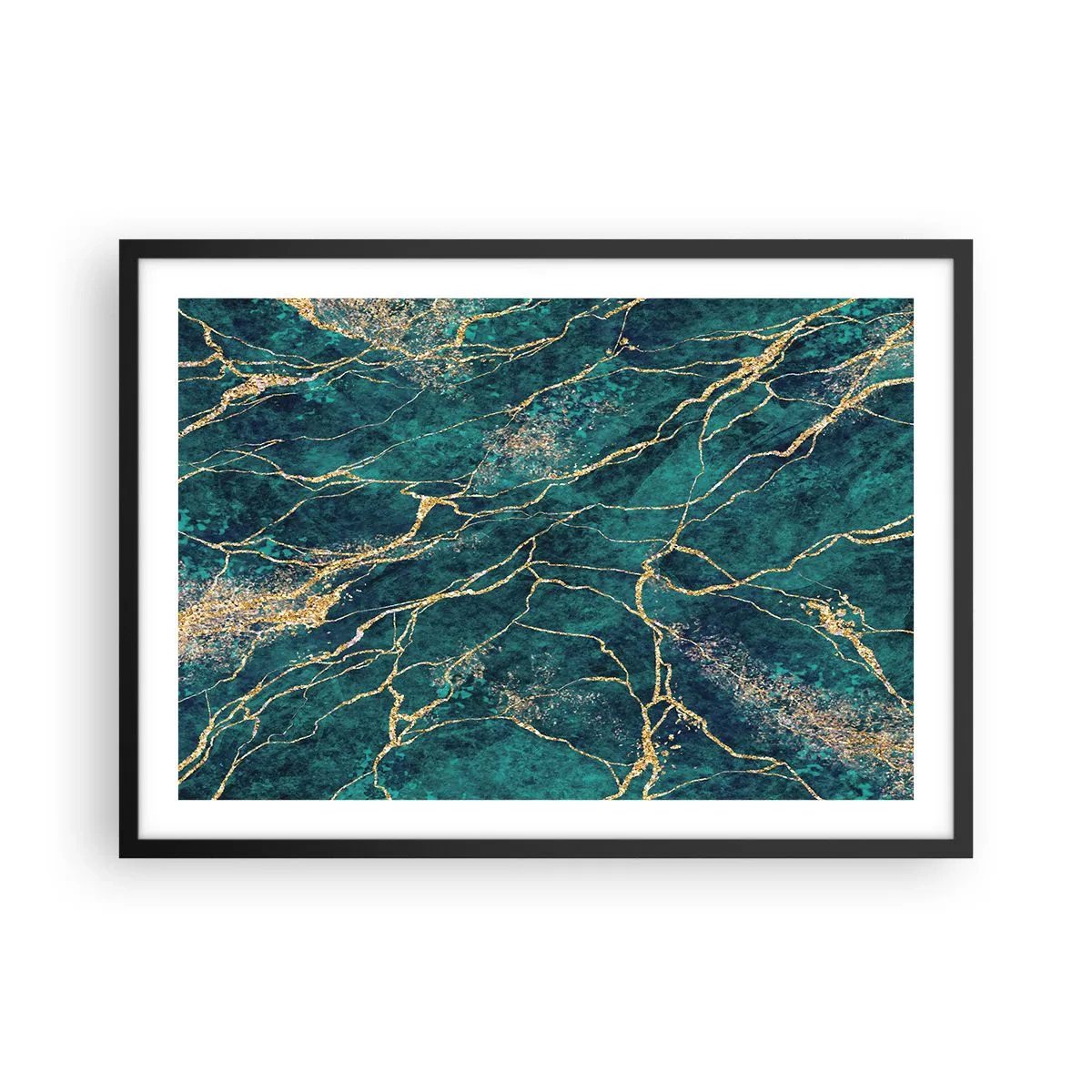 Poster in black frame - Gold Vein - 70x50 cm
