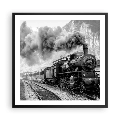 Poster in black frame - Standing at the Station... - 60x60 cm