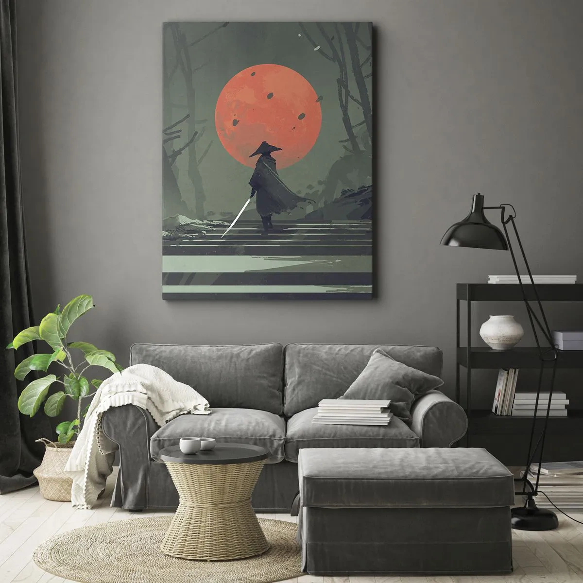 Canvas picture - Red Moon Warrior - 70x100 cm