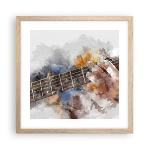 Poster in light oak frame - Poetry Between Strings - 40x40 cm