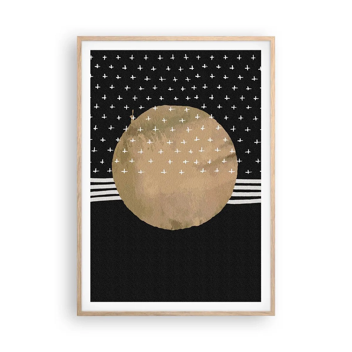 Poster in light oak frame - Composition: Flag of Galaxy - 70x100 cm