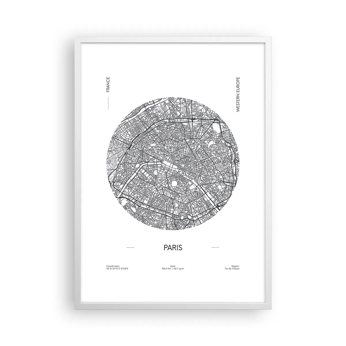 Poster in white frmae - Anatomy of Paris - 50x70 cm