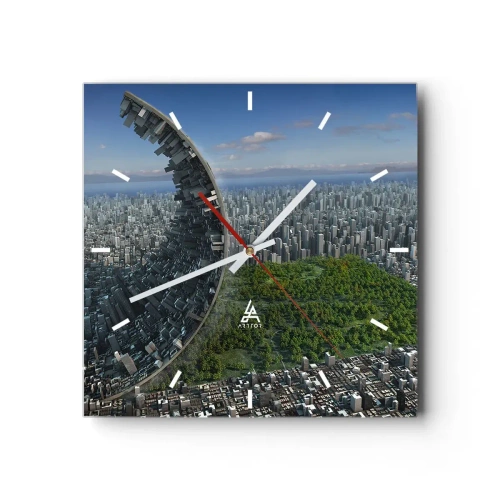 Wall clock - Clock on glass - Nature Is Eternal - 40x40 cm