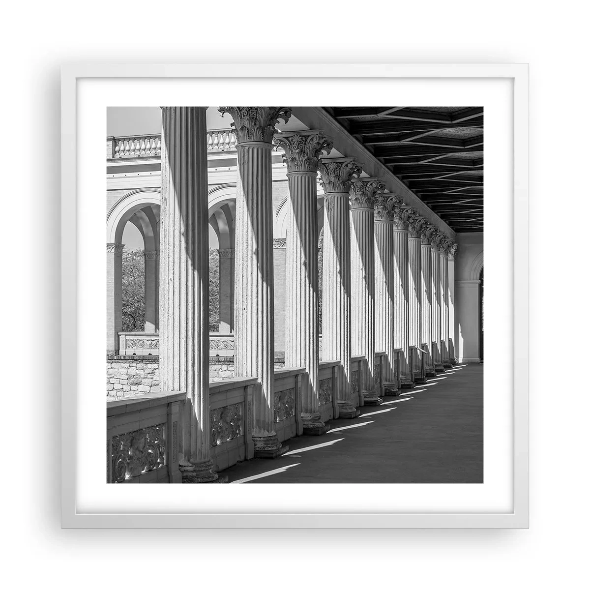 Poster in white frmae - Sunny Arcade - 50x50 cm