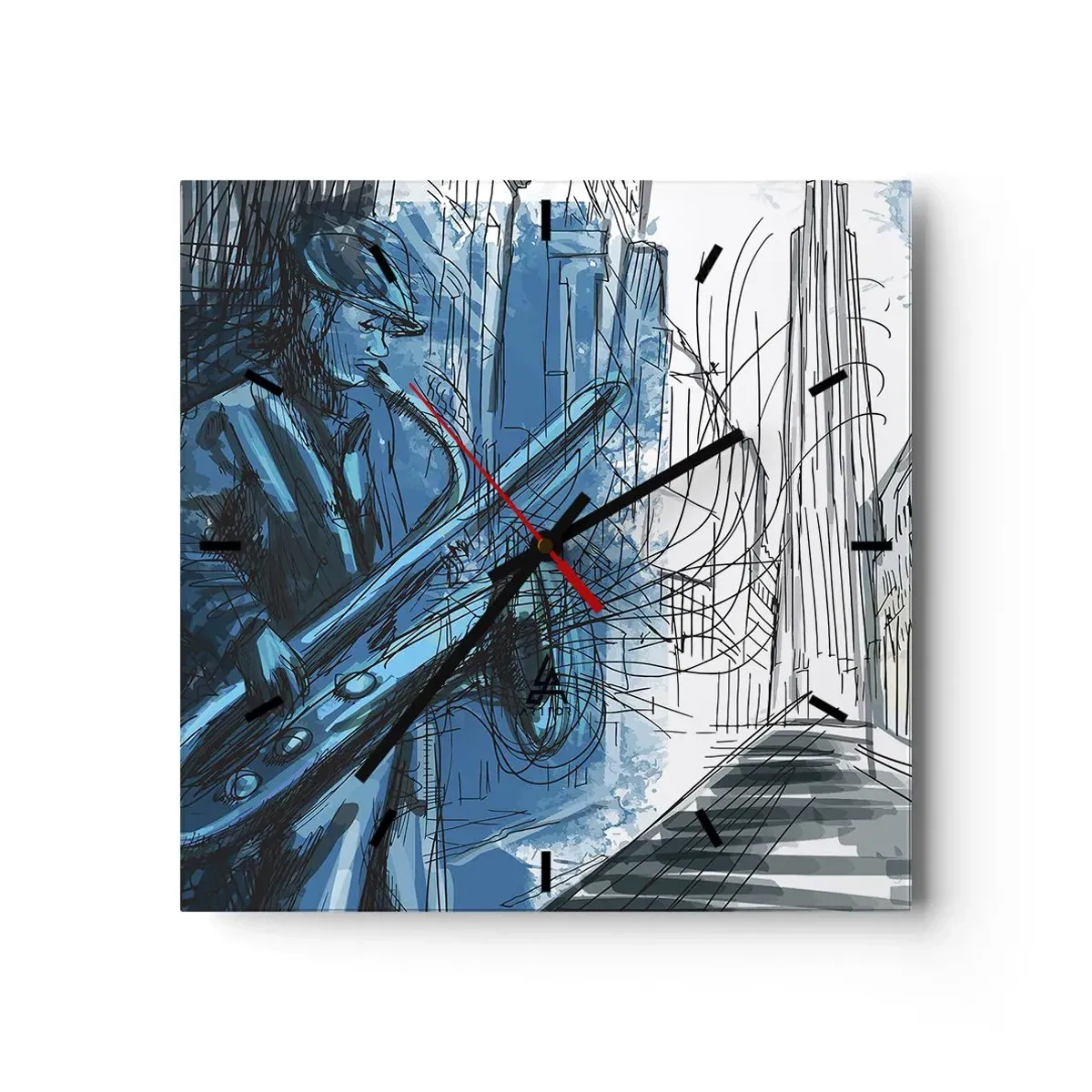 Wall clock - Clock on glass - City Rhapsody - 40x40 cm