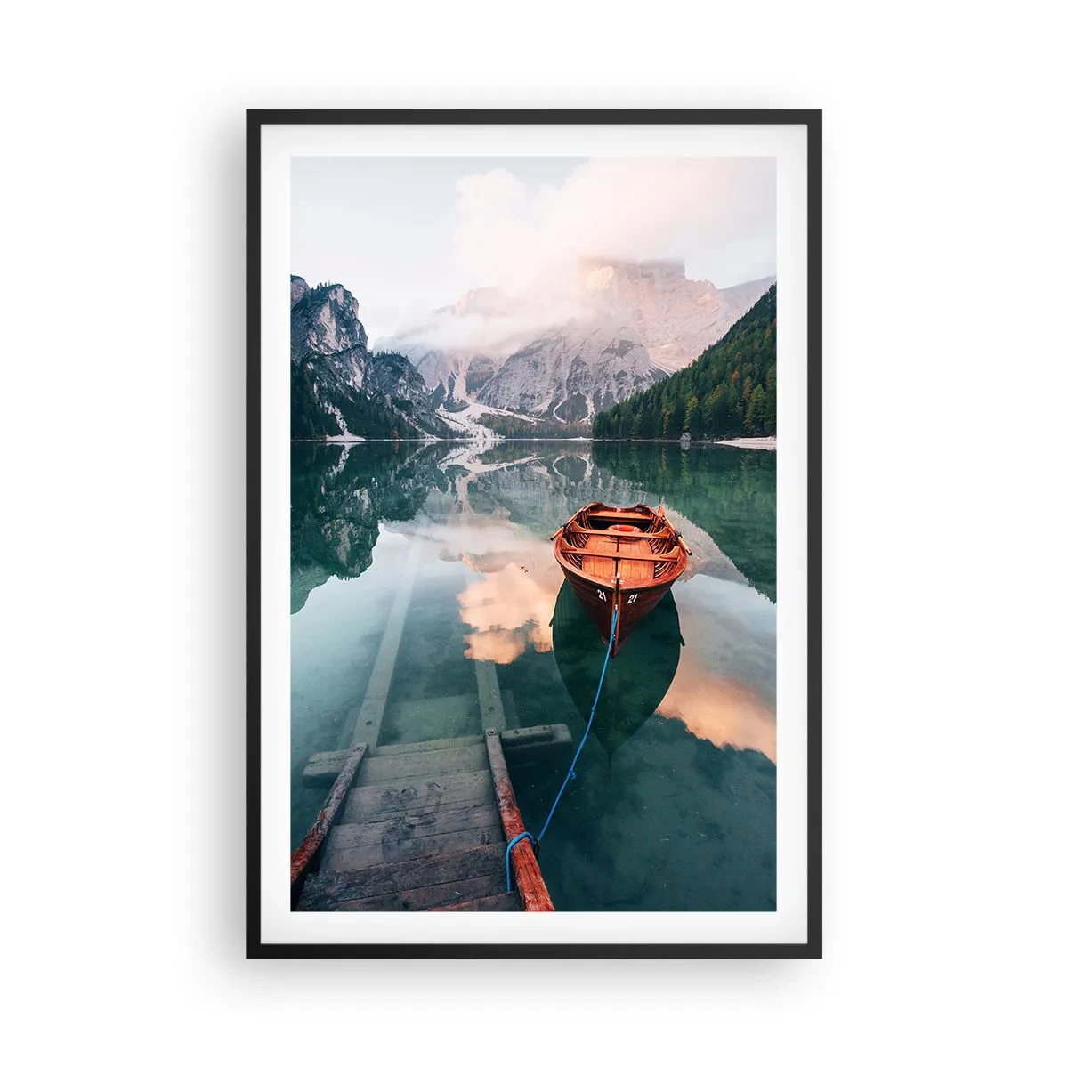 Poster in black frame - Peaceful Dream of the Mountains - 61x91 cm