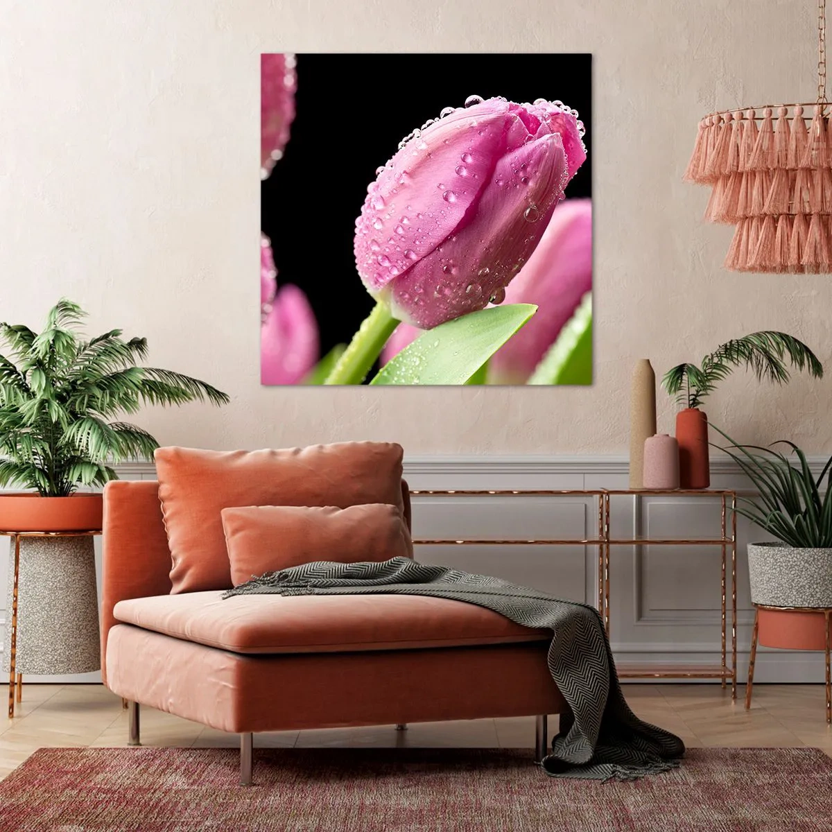 Canvas picture - Lilac Dream in a Dew - 40x40 cm