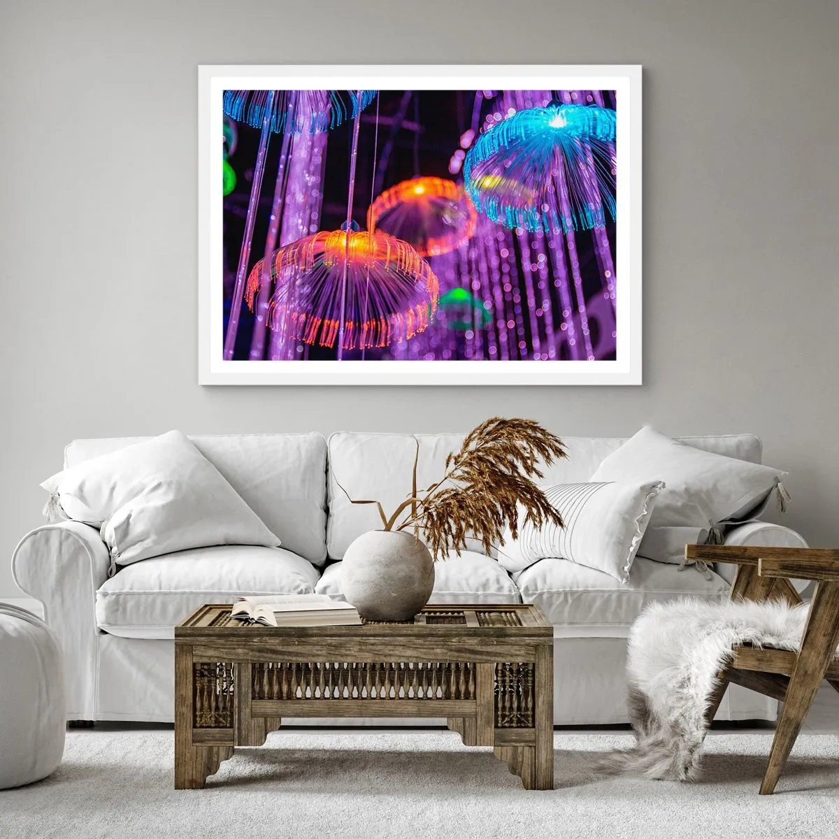 Poster in white frmae - Light Fountain - 40x40 cm